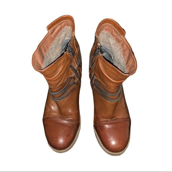 Clarks Leather Ankle Boots Low Heel Round Toe Chestnut Brown Womens Size 7.5M - Picture 4 of 16